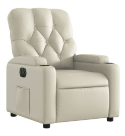 Fauteuil inclinable électrique Crème Similicuir