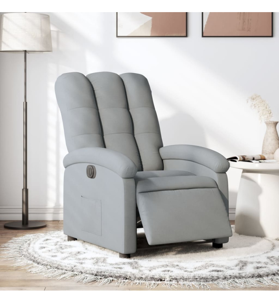 Fauteuil inclinable électrique Gris clair Tissu