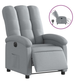 Fauteuil inclinable électrique Gris clair Tissu