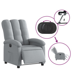 Fauteuil inclinable électrique Gris clair Tissu