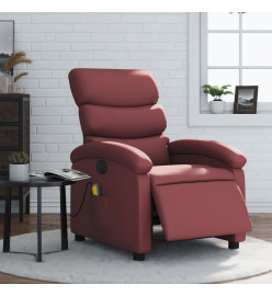 Fauteuil de massage inclinable électrique rouge bordeaux