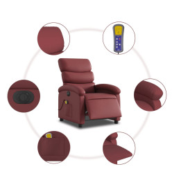 Fauteuil de massage inclinable électrique rouge bordeaux