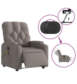 Fauteuil de massage inclinable électrique Taupe Tissu