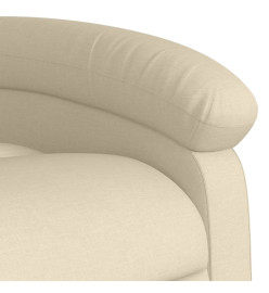 Fauteuil inclinable de massage électrique crème tissu