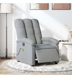 Fauteuil de massage inclinable électrique gris clair tissu