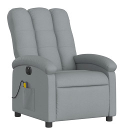 Fauteuil de massage inclinable électrique gris clair tissu