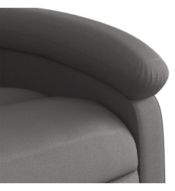 Fauteuil inclinable électrique gris cuir véritable