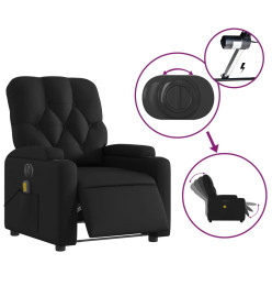 Fauteuil de massage inclinable électrique noir similicuir