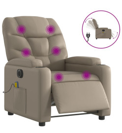 Fauteuil de massage inclinable électrique cappuccino similicuir