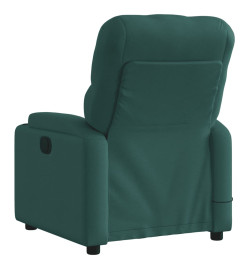 Fauteuil de massage inclinable électrique Vert foncé Tissu