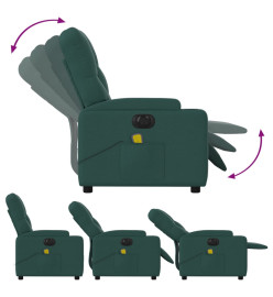 Fauteuil de massage inclinable électrique Vert foncé Tissu