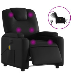 Fauteuil de massage inclinable électrique noir similicuir