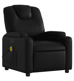 Fauteuil de massage inclinable électrique noir similicuir