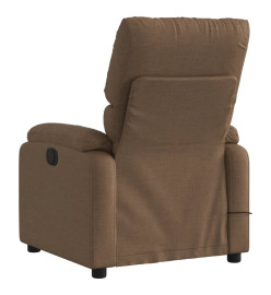 Fauteuil inclinable de massage électrique marron tissu