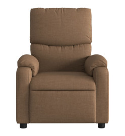 Fauteuil inclinable de massage électrique marron tissu