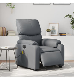 Fauteuil de massage inclinable électrique gris similicuir