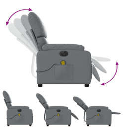 Fauteuil de massage inclinable électrique gris similicuir