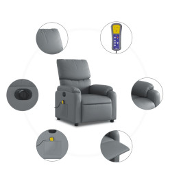 Fauteuil de massage inclinable électrique gris similicuir