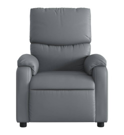 Fauteuil de massage inclinable électrique gris similicuir