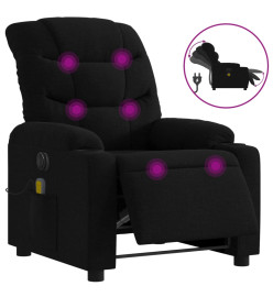 Fauteuil de massage inclinable électrique Noir Tissu