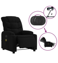 Fauteuil de massage inclinable électrique Noir Tissu