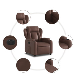 Fauteuil inclinable électrique Marron Similicuir