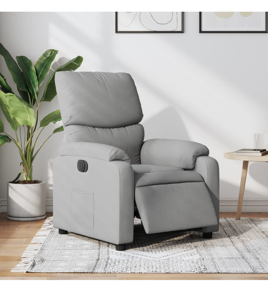 Fauteuil inclinable électrique Gris clair Tissu