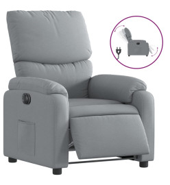 Fauteuil inclinable électrique Gris clair Tissu