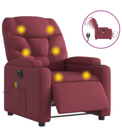 Fauteuil de massage inclinable électrique Rouge bordeaux Tissu