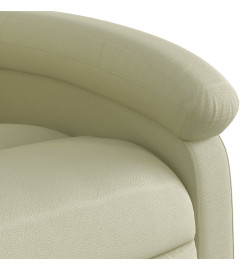 Fauteuil de massage inclinable électrique crème cuir véritable