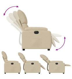 Fauteuil inclinable électrique Crème Tissu