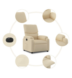 Fauteuil inclinable électrique Crème Tissu