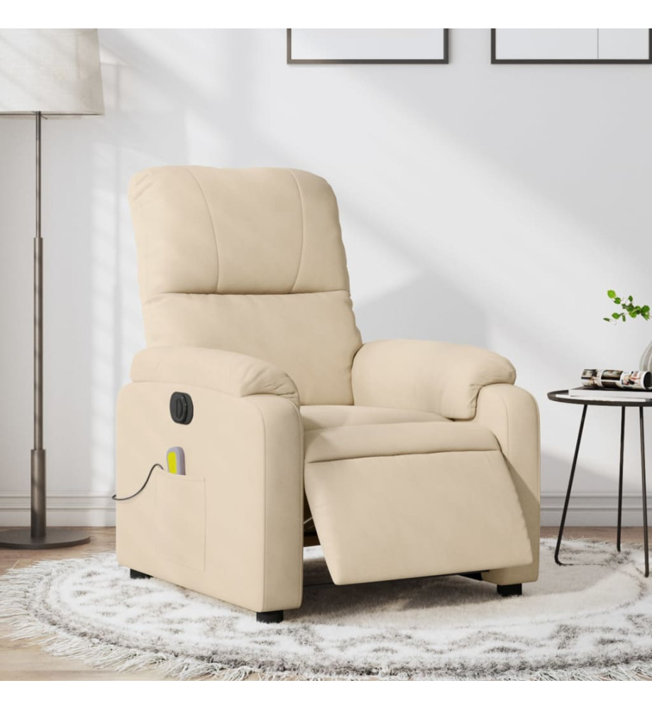 Fauteuil inclinable de massage électrique crème