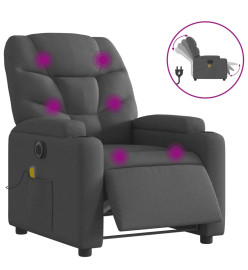 Fauteuil inclinable de massage électrique gris foncé tissu