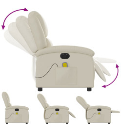 Fauteuil de massage inclinable électrique crème similicuir