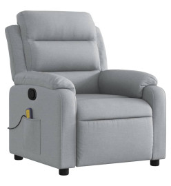 Fauteuil de massage inclinable Gris clair Tissu