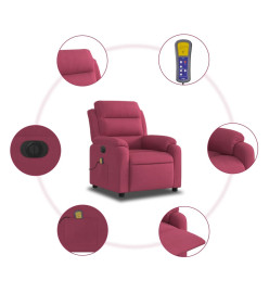 Fauteuil inclinable massage électrique rouge bordeaux velours