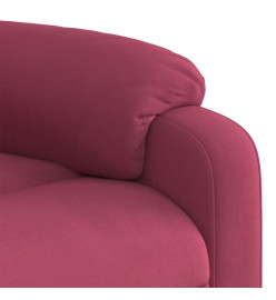 Fauteuil inclinable massage électrique rouge bordeaux velours