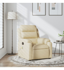 Fauteuil de massage inclinable Crème Tissu