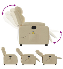 Fauteuil de massage inclinable Crème Tissu