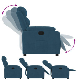 Fauteuil inclinable bleu velours