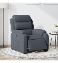 Fauteuil inclinable électrique Gris foncé Velours