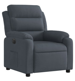 Fauteuil inclinable électrique Gris foncé Velours