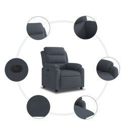 Fauteuil inclinable électrique Gris foncé Velours