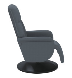 Fauteuil inclinable avec repose-pied gris foncé velours