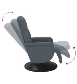 Fauteuil inclinable avec repose-pied gris foncé velours