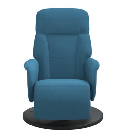 Fauteuil inclinable avec repose-pied bleu velours