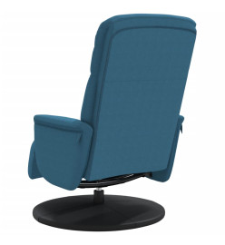 Fauteuil inclinable avec repose-pied bleu velours