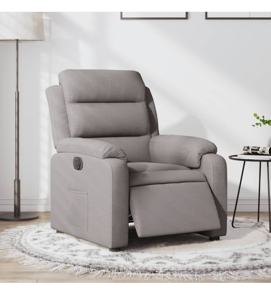 Fauteuil inclinable électrique Taupe Tissu