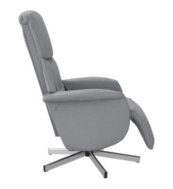 Fauteuil inclinable de massage et repose-pieds gris clair tissu